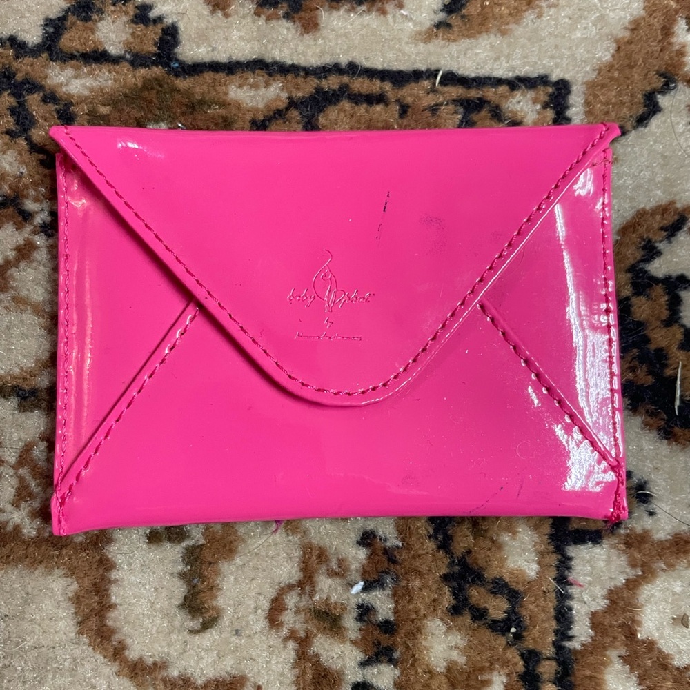Vintage Y2K Baby Phat patent hot pink card case wallet